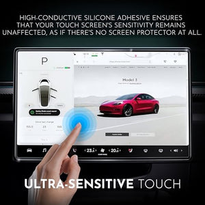 Inskin Tempered Glass Screen Protector Set for Tesla Model X/S (2021-2025) - Dashboard (17") & Rear Screen (8"), Auto-Align, Anti-Fingerprint Plasma Coating