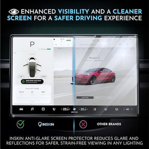 Inskin Tempered Glass Screen Protector for Tesla Model X/S (2021-2025) (17") - Auto-Align, Anti-Fingerprint Plasma Coating