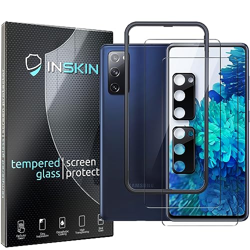 Inskin Tempered Glass Screen Protector for Samsung Fan Edition (FE) Series - Ultimate 3+3 Bundle with Camera Lens Guard and Auto Alignment Tray - Ultra HD, Case Compatible