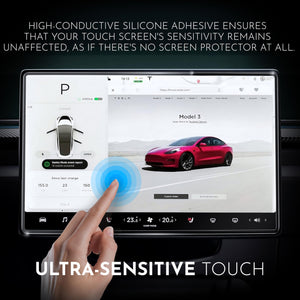 Inskin Tempered Glass Screen Protector Set for Tesla Model X/S (2021-2025) - Dashboard (17") & Rear Screen (8"), Auto-Align, Anti-Fingerprint Plasma Coating