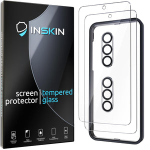 Inskin Tempered Glass Screen Protector for Samsung Fan Edition (FE) Series - Ultimate 3+3 Bundle with Camera Lens Guard and Auto Alignment Tray - Ultra HD, Case Compatible